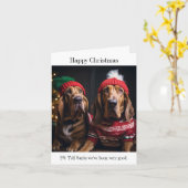 Bloodhound Hunde Weihnachtskarte Karte (Gelbe Blume)