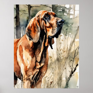 Bloodhound - Hundekunst drucken Poster