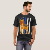 Bloodhound K9 Police Officer USA Flag Geschenk T-Shirt (Vorne ganz)
