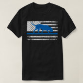 Bloodhound K9 Police Officer USA Flag Thin Blue Li T-Shirt (Design vorne)
