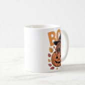 Bloodhound-Kostüm auf KürbisHalloween Bloodhound Kaffeetasse (VorderseiteRechts)
