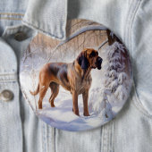 Bloodhound lassen es Weihnachten schnee Button (Beispiel)