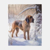 Bloodhound lassen es Weihnachten schnee Fleecedecke (Vorderseite)