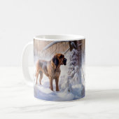 Bloodhound lassen es Weihnachten schnee Kaffeetasse (Vorderseite Links)
