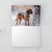 Bloodhound lassen es Weihnachten schnee Karte (Innenseite)