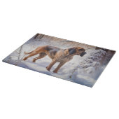 Bloodhound lassen es Weihnachten schnee Schneidebrett (Ecke)