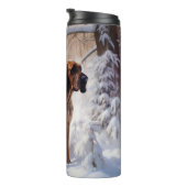 Bloodhound lassen es Weihnachten schnee Thermosbecher (Nach rechts gedreht)