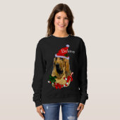 Bloodhound Liebhaber Weihnachten froh Sweatshirt (Vorne ganz)