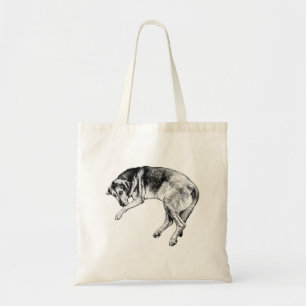 Bloodhound-Liegend-Posen-Hund-Kunst-Tasche Tragetasche