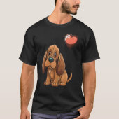 Bloodhound Love Heart for Valentines Day on Bloodh T-Shirt (Vorderseite)