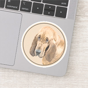 Bloodhound-Malerei - Niedliche Original Hunde-Kuns Aufkleber