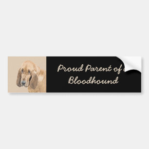 Bloodhound-Malerei - Niedliche Original Hunde-Kuns Autoaufkleber