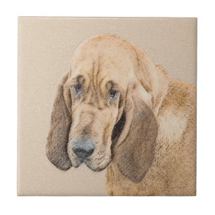 Bloodhound-Malerei - Niedliche Original Hunde-Kuns Fliese