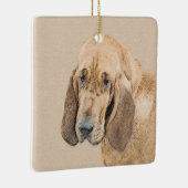 Bloodhound-Malerei - Niedliche Original Hunde-Kuns Keramikornament (Rechts)