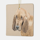 Bloodhound-Malerei - Niedliche Original Hunde-Kuns Keramikornament (Links)