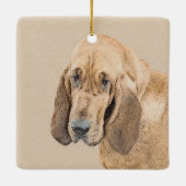 Bloodhound-Malerei - Niedliche Original Hunde-Kuns Keramikornament (Rückseite)