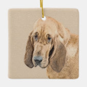 Bloodhound-Malerei - Niedliche Original Hunde-Kuns Keramikornament (Vorderseite)