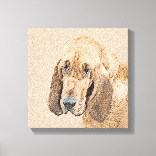 Bloodhound-Malerei - Niedliche Original Hunde-Kuns Leinwanddruck (Vorderseite)