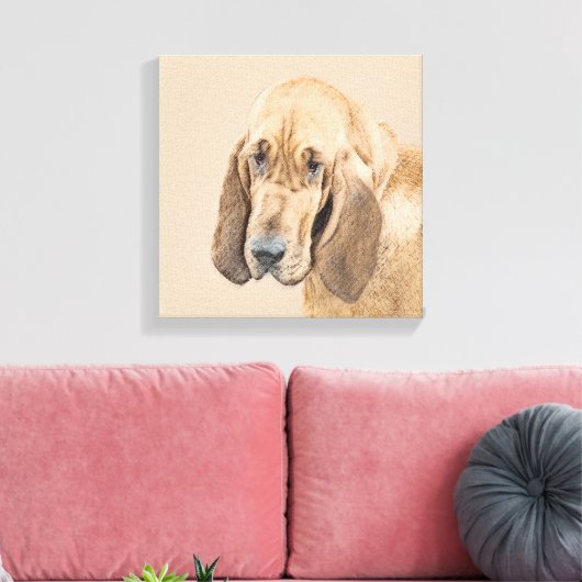 Bloodhound-Malerei - Niedliche Original Hunde-Kuns Leinwanddruck (Insitu (Wohnzimmer))