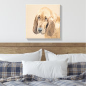 Bloodhound-Malerei - Niedliche Original Hunde-Kuns Leinwanddruck (Insitu (Schlafzimmer))