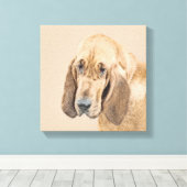 Bloodhound-Malerei - Niedliche Original Hunde-Kuns Leinwanddruck (Insitu (Holzboden))