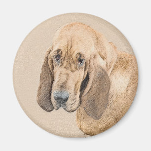 Bloodhound-Malerei - Niedliche Original Hunde-Kuns Magnet