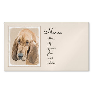 Bloodhound-Malerei - Niedliche Original Hunde-Kuns Magnetische Visitenkarte