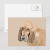 Bloodhound-Malerei - Niedliche Original Hunde-Kuns Postkarte (Vorne/Hinten)