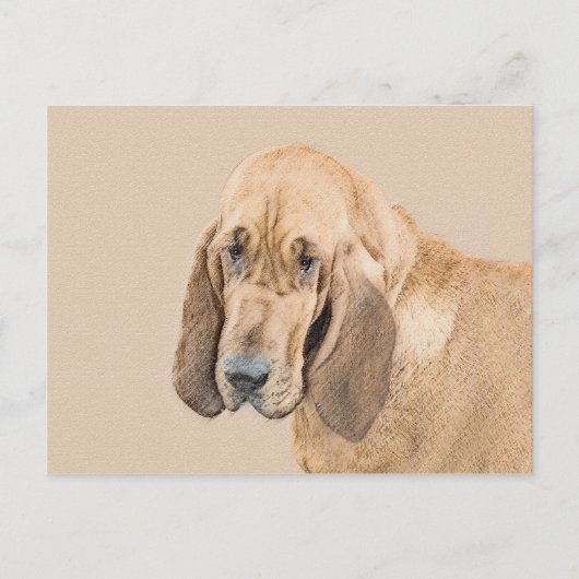 Bloodhound-Malerei - Niedliche Original Hunde-Kuns Postkarte (Vorderseite)