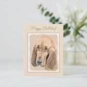 Bloodhound-Malerei - Niedliche Original Hunde-Kuns Postkarte (Stehend Vorderseite)