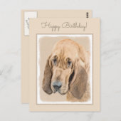 Bloodhound-Malerei - Niedliche Original Hunde-Kuns Postkarte (Vorne/Hinten)