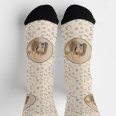 Bloodhound-Malerei - Niedliche Original Hunde-Kuns Socken (Oben)