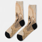 Bloodhound-Malerei - Niedliche Original Hunde-Kuns Socken (Linkes Detail)