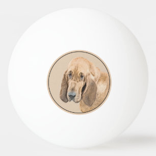 Bloodhound-Malerei - Niedliche Original Hunde-Kuns Tischtennisball