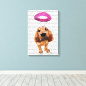 Bloodhound mit Angelic Pink Halo Leinwanddruck (Insitu (Holzboden))
