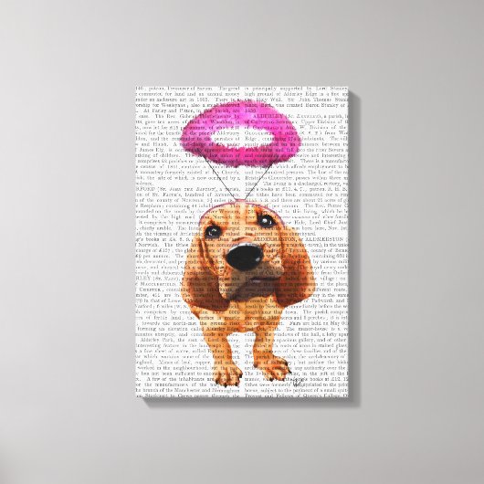 Bloodhound mit Angelic Pink Halo Leinwanddruck (Vorderseite)