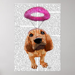 Bloodhound mit Angelic Pink Halo Poster