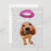Bloodhound mit Angelic Pink Halo Postkarte (Vorne/Hinten)