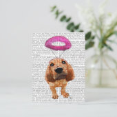 Bloodhound mit Angelic Pink Halo Postkarte (Stehend Vorderseite)
