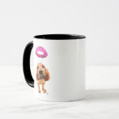 Bloodhound mit Angelic Pink Halo Tasse (Vorderseite Links)