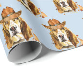 Bloodhound mit Sheriff Cowboy Hat Geschenkpapier (Rolleneckpunkt)