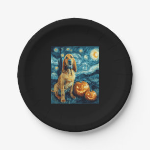 Bloodhound Niedlich Hund Halloween Kürbislaterne P Pappteller