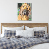 Bloodhound Portrait Leinwanddruck (Insitu (Schlafzimmer))