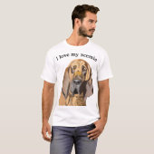Bloodhound-Portrait mit bearbeitetem Text T-Shirt (Vorne ganz)