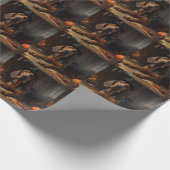 Bloodhound Pumpkins Halloween Beängstigend Geschenkpapier (Ecke)