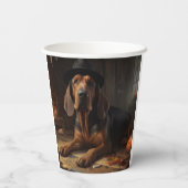 Bloodhound Pumpkins Halloween Beängstigend Pappbecher (Rückseite)