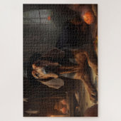 Bloodhound Pumpkins Halloween Beängstigend Puzzle (Vertikal)