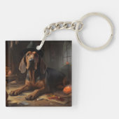 Bloodhound Pumpkins Halloween Beängstigend Schlüsselanhänger (Rückseite)