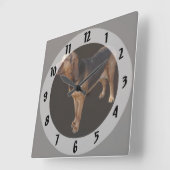 Bloodhound Quadratische Wanduhr (Winkel)