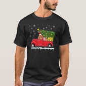 Bloodhound Red Car Truck Weihnachtsbaum Weihnachte T-Shirt (Vorderseite)